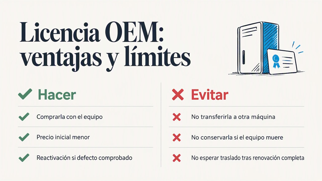 Qué es una licencia OEM: características técnicas y legales — overview diagram